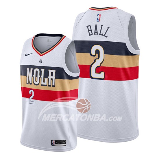 Maglia New Orleans Pelicans Lonzo Ball Earned Bianco